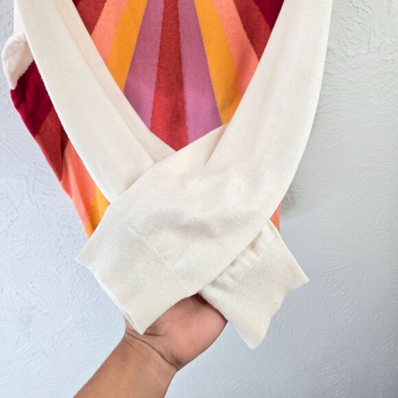 Marine Layer Sunset Pullover Sweater L Colorblock Cotton 70s Retro Long Sleeve - Picture 5 of 14